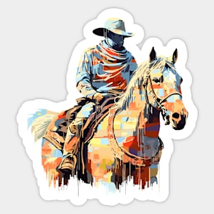 American Cowboy Western Country Tradition Culture Abstract Sticker